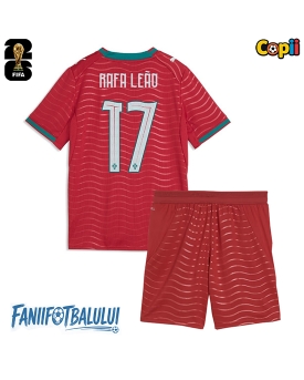 Portugalia Rafael Leao #17 Echipament de Fotbal Replică Mondial 2026 Copii Acasa (+ Șorturi)